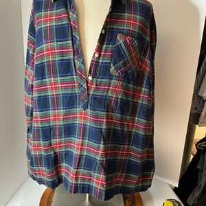 Blue and Red Plaid Women’s Cotton Shirt